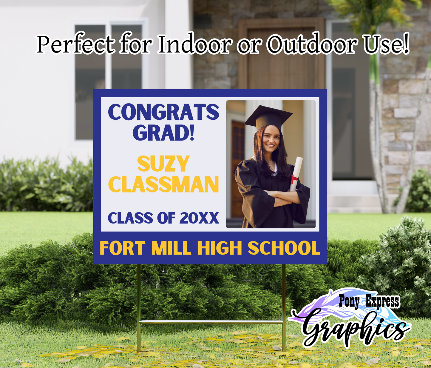 2026 Custom Graduation Photo Yard Sign: Fort Mill High School