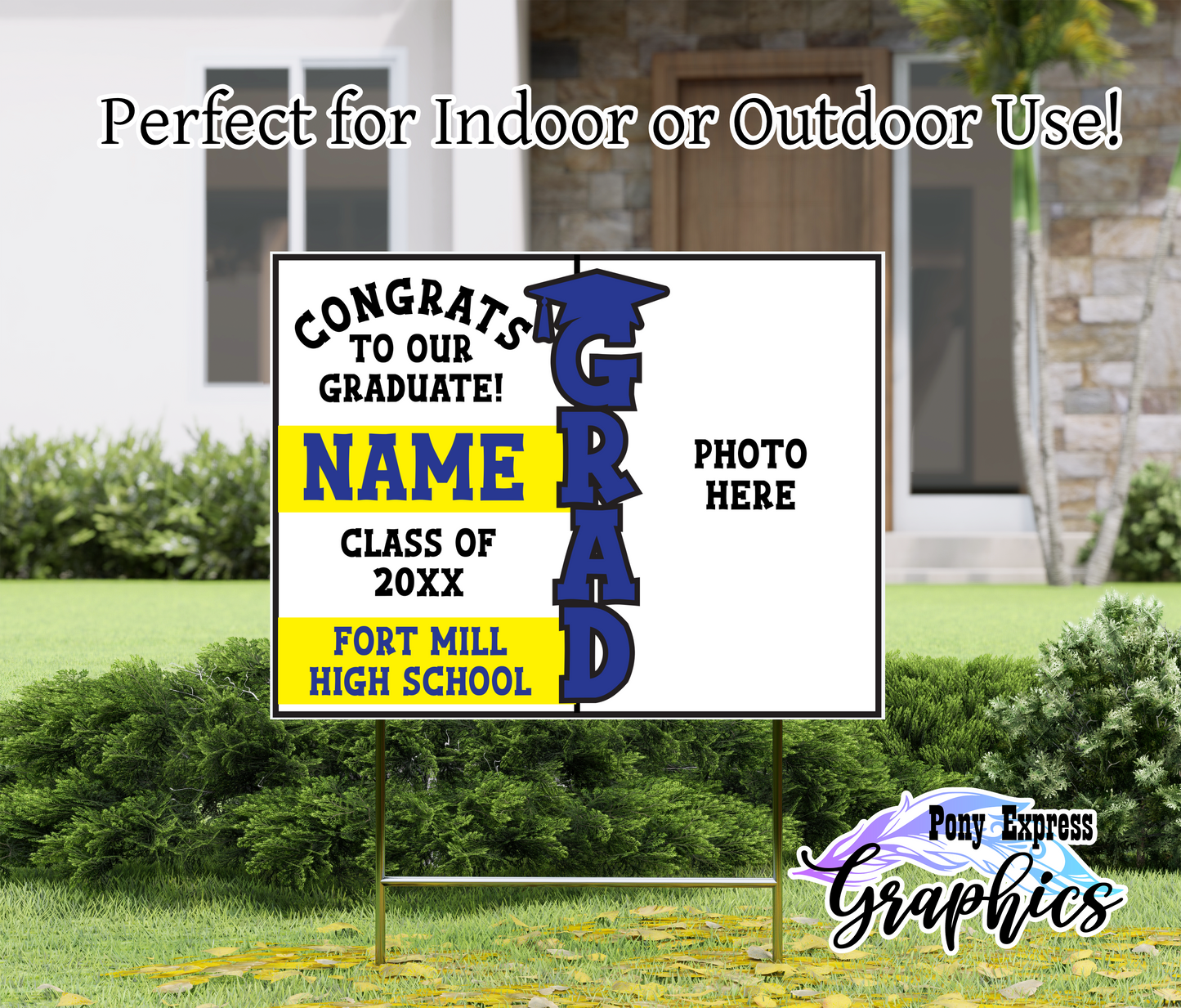 2026 Custom Graduation Photo Yard Sign: Fort Mill High School