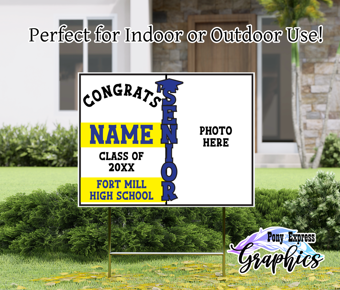 2026 Custom Graduation Photo Yard Sign: Fort Mill High School