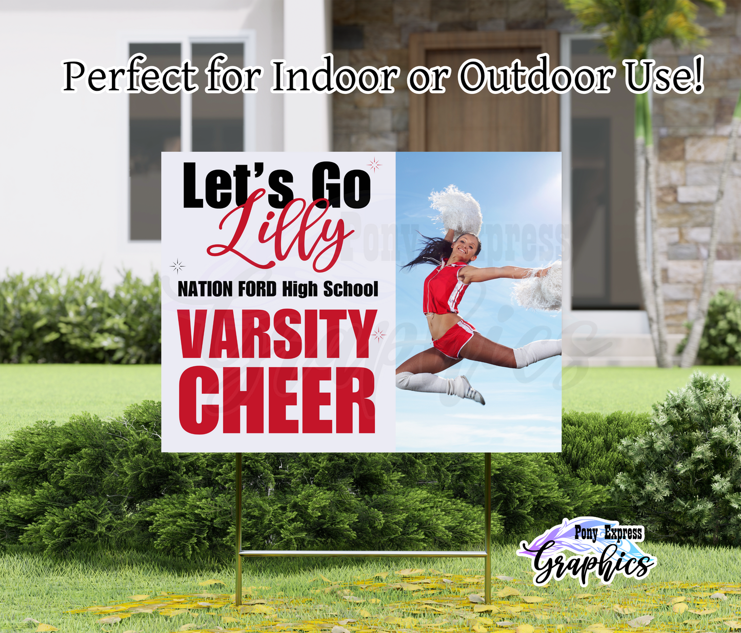 Custom Photo Yard Sign: Cheerleading - Nation Ford High School