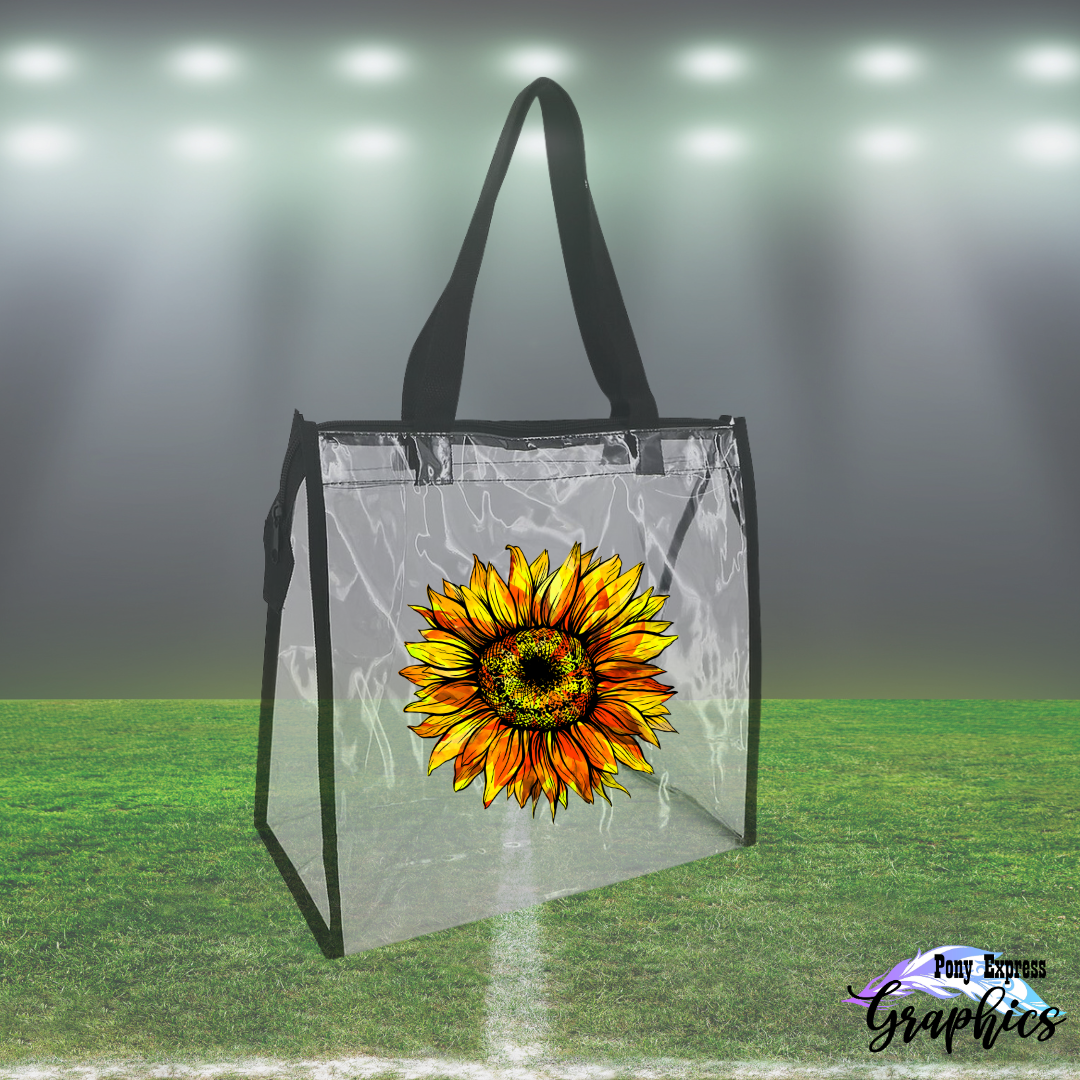 Sunflower Zippered Clear Bag