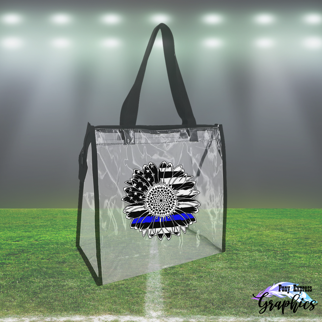 Sunflower Zippered Clear Bag