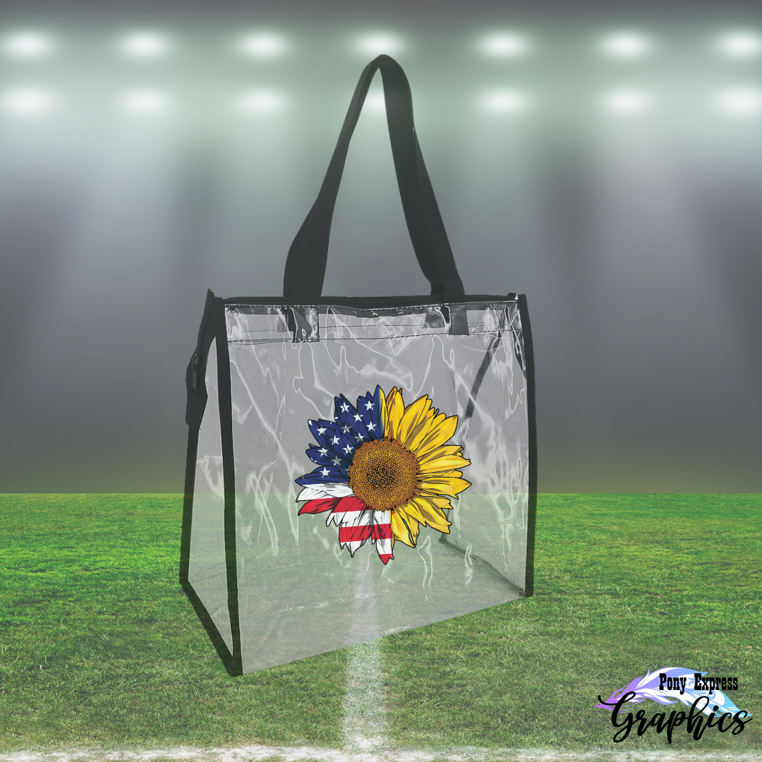 Sunflower Zippered Clear Bag