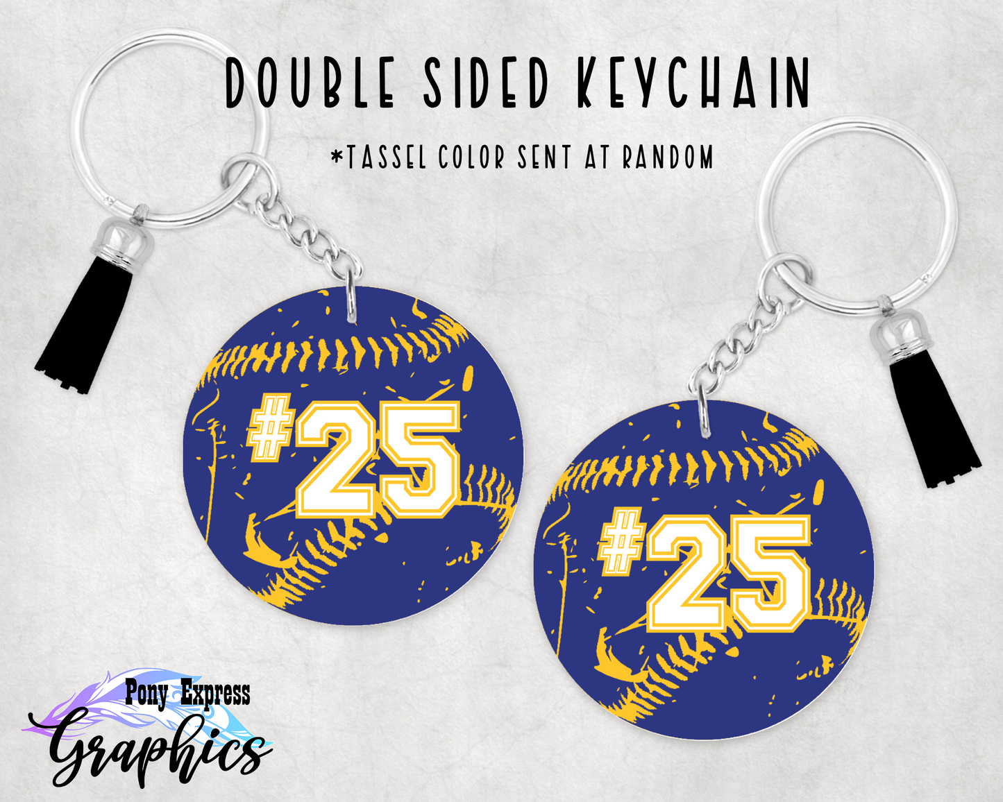 FM Baseball Personalized Keychain