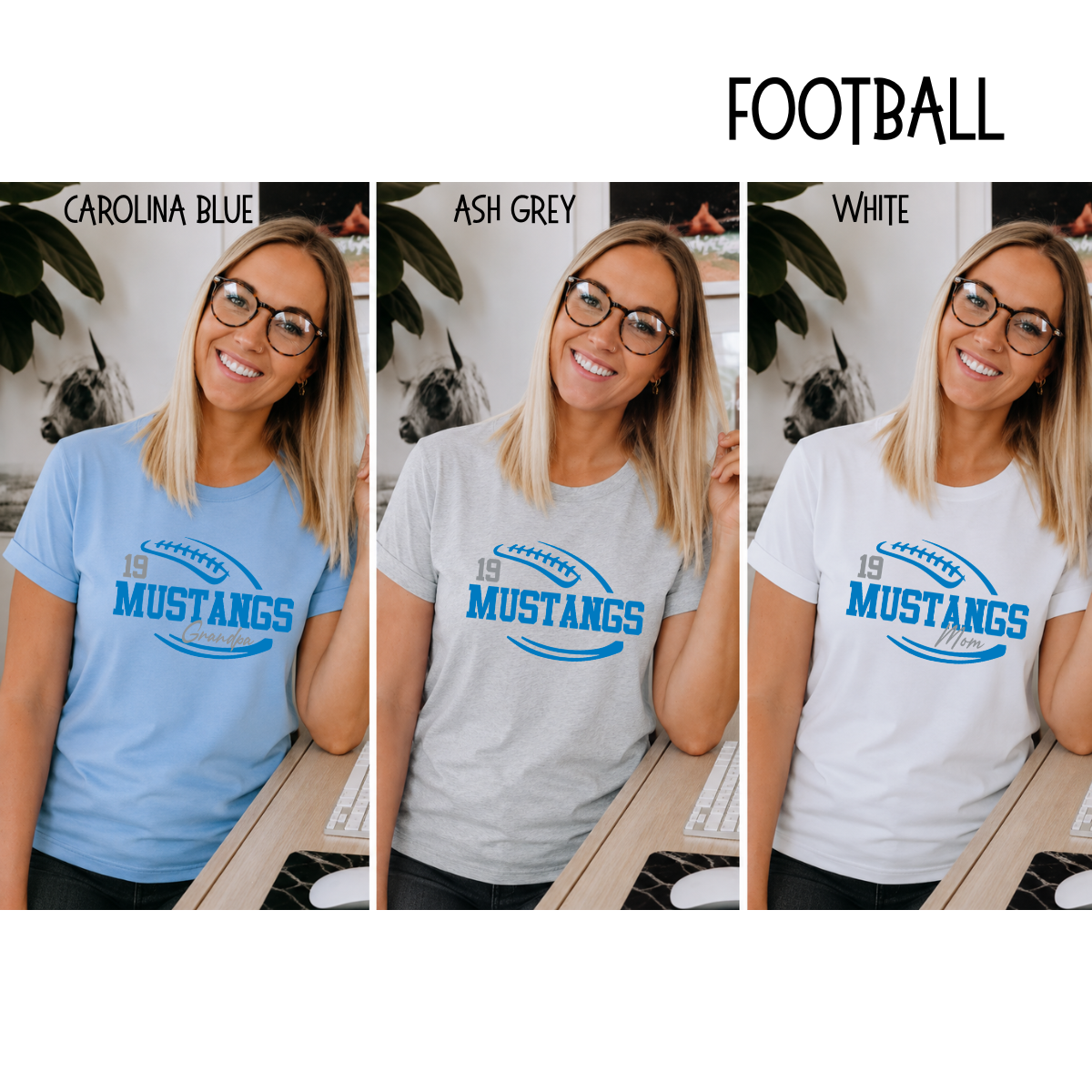 SMS ABC - Springfield Mustangs Personalized Football