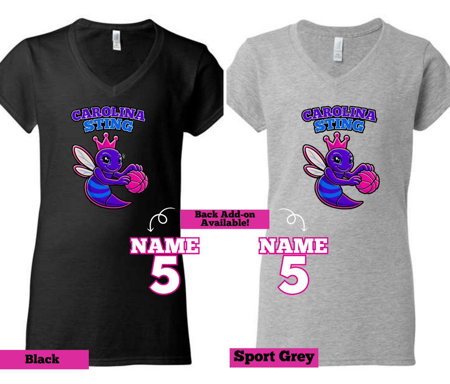 Carolina Sting Fundraiser- Woman's Softspun V-Neck
