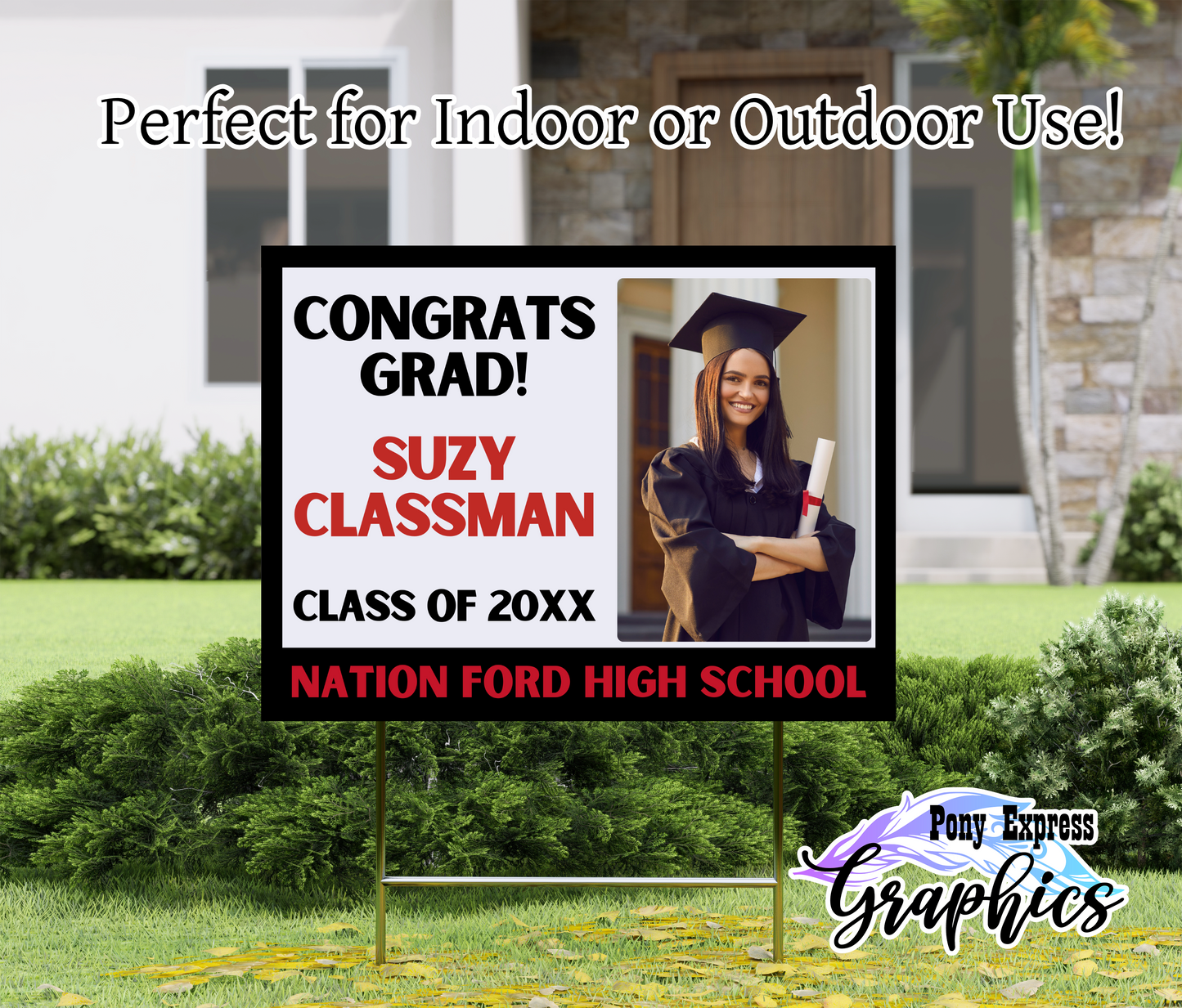 2026 Custom Graduation Photo Yard Sign: Nation Ford High School