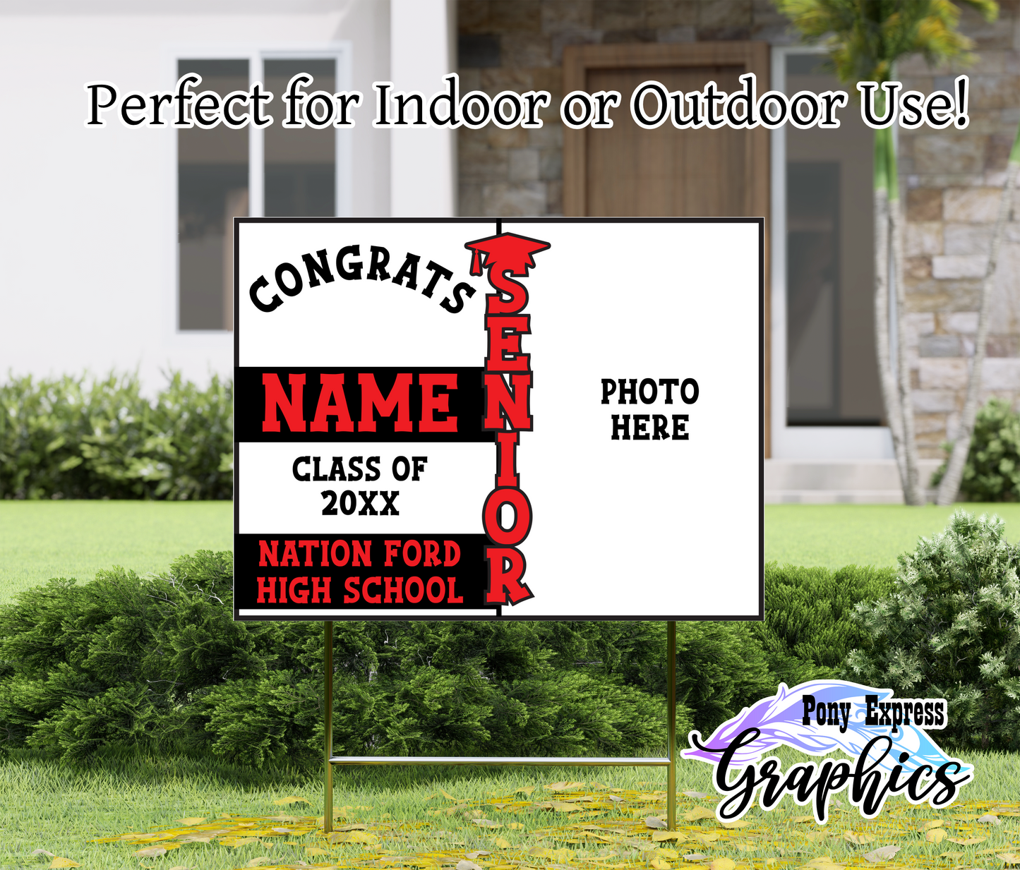 2024 Custom Graduation Photo Yard Sign: Nation Ford High School