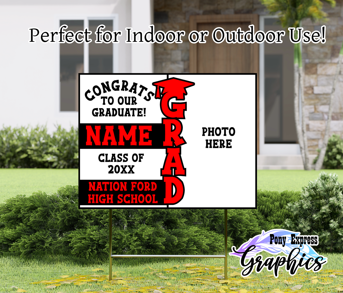 2026 Custom Graduation Photo Yard Sign: Nation Ford High School