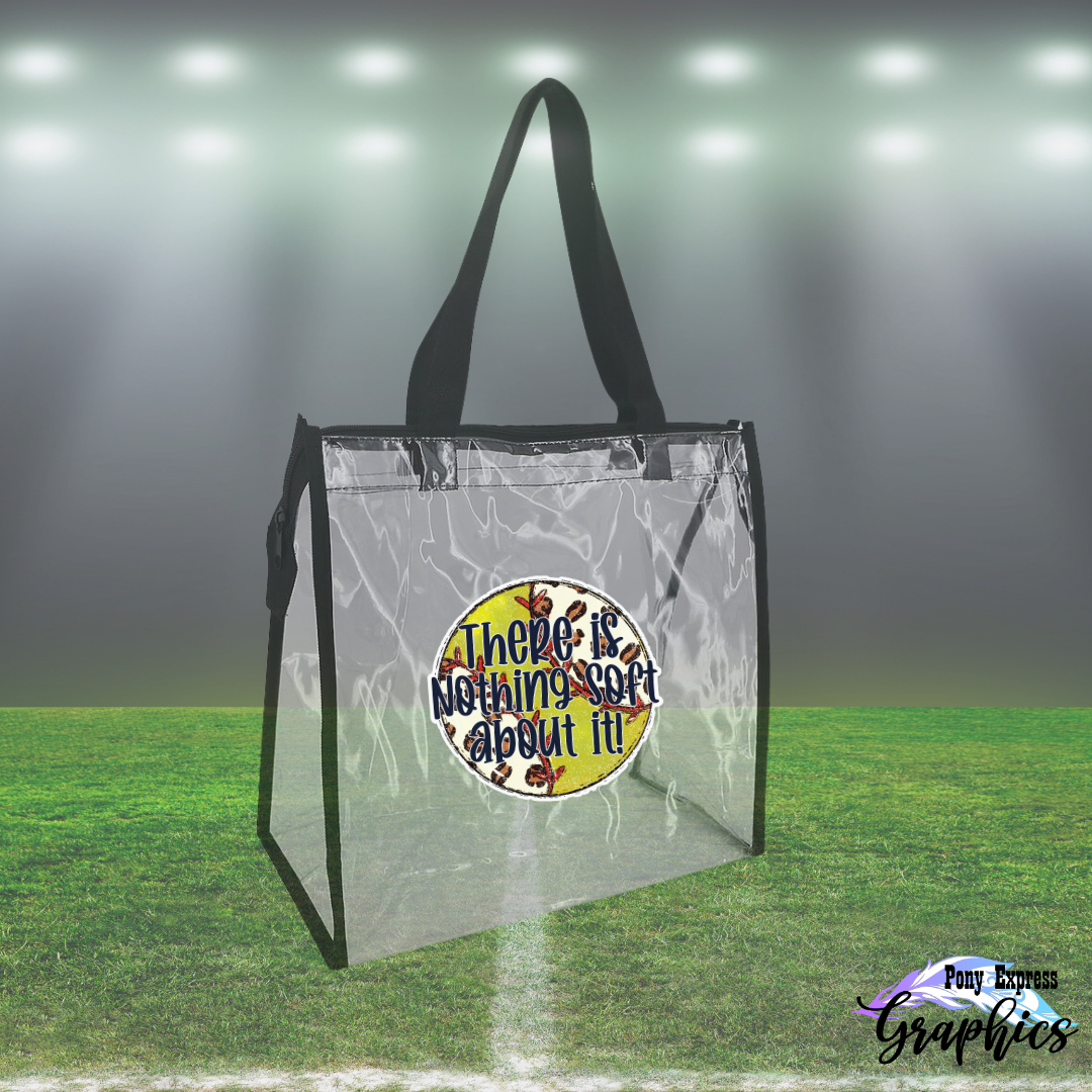 Baseball and Softball Zippered Clear Bag