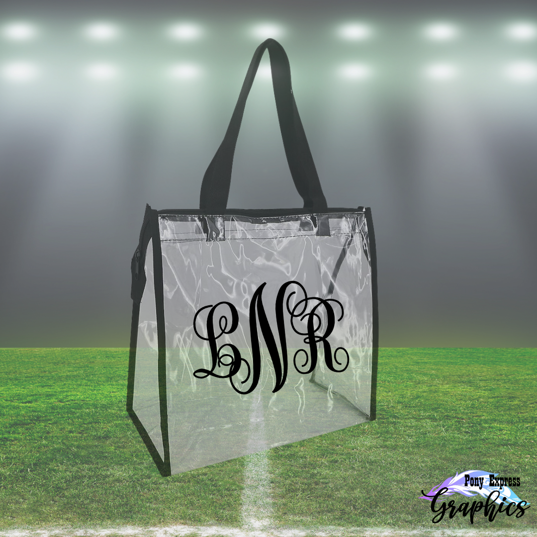 Monogram Zippered Clear Bag