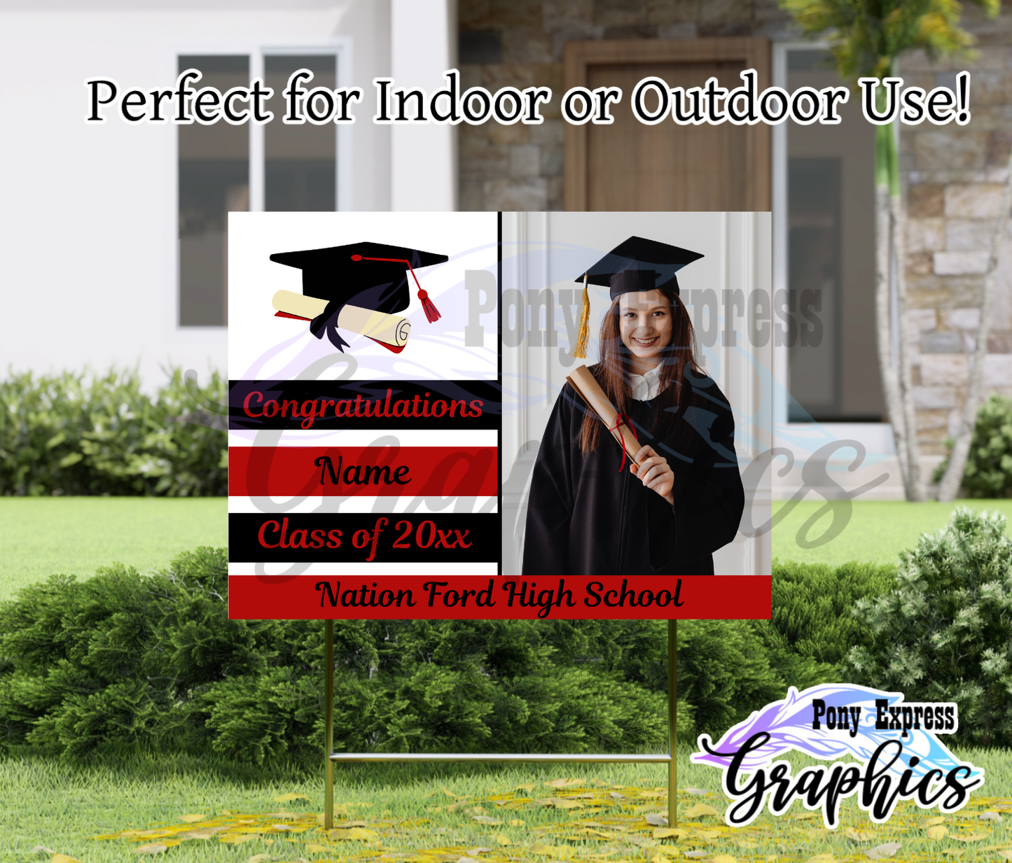 2026 Custom Graduation Photo Yard Sign: Nation Ford High School