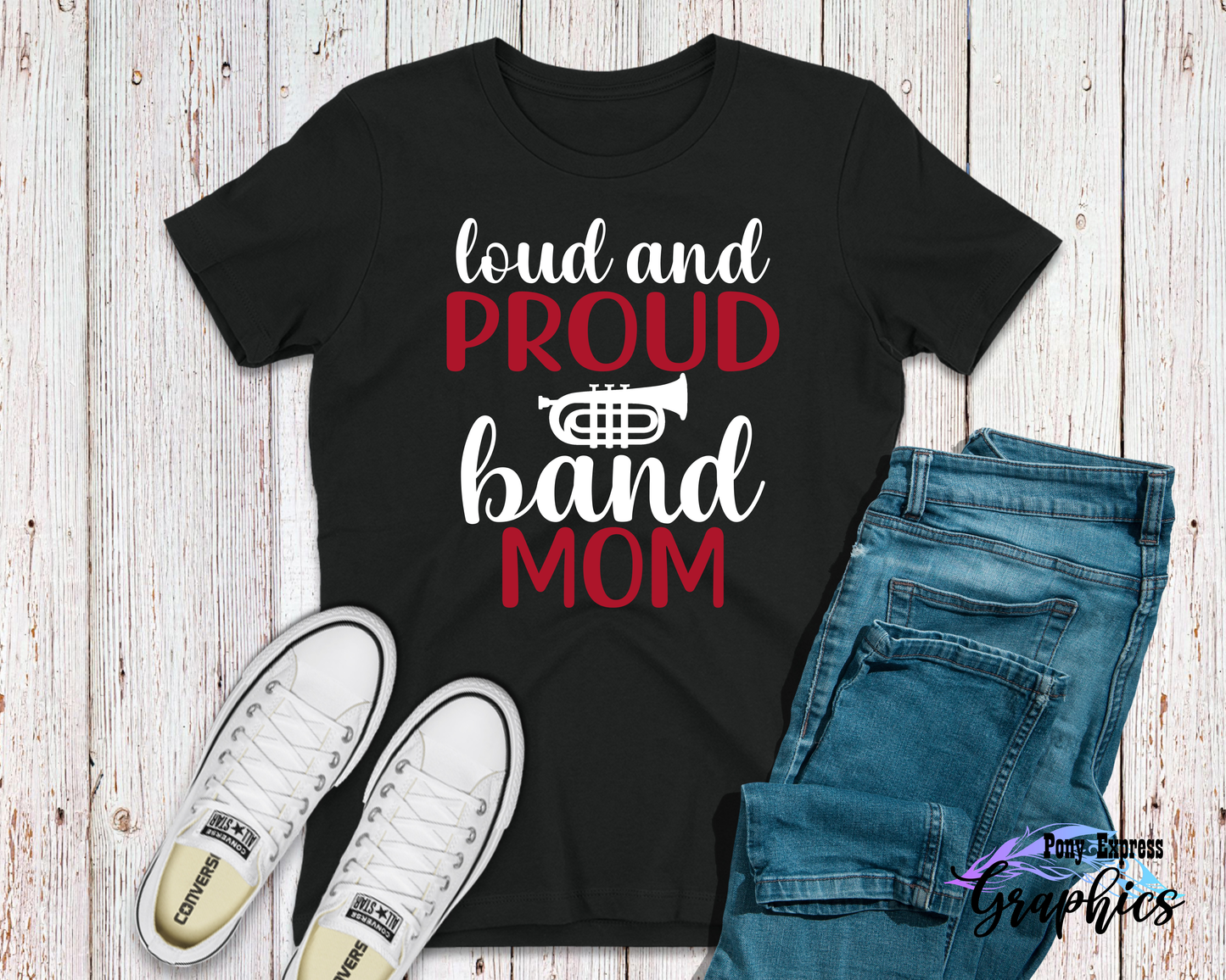 Customizable School Spirit Band Mom Graphic Tee