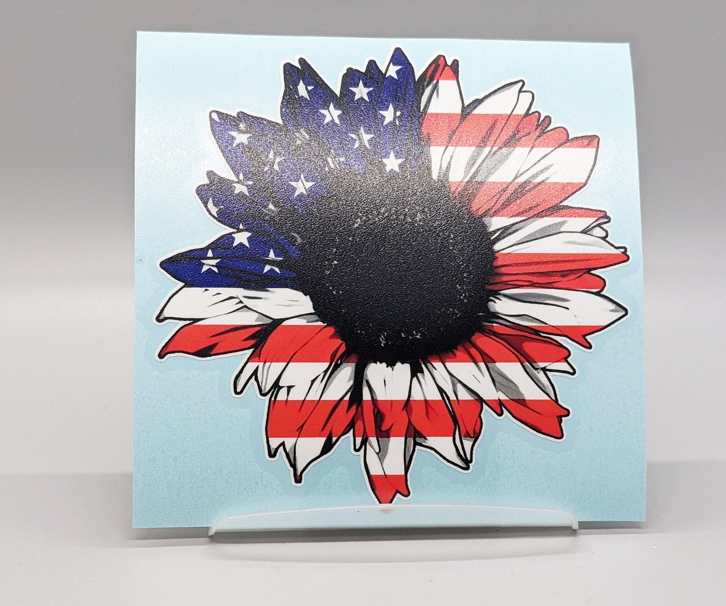 American Flag Sunflower Car Decal