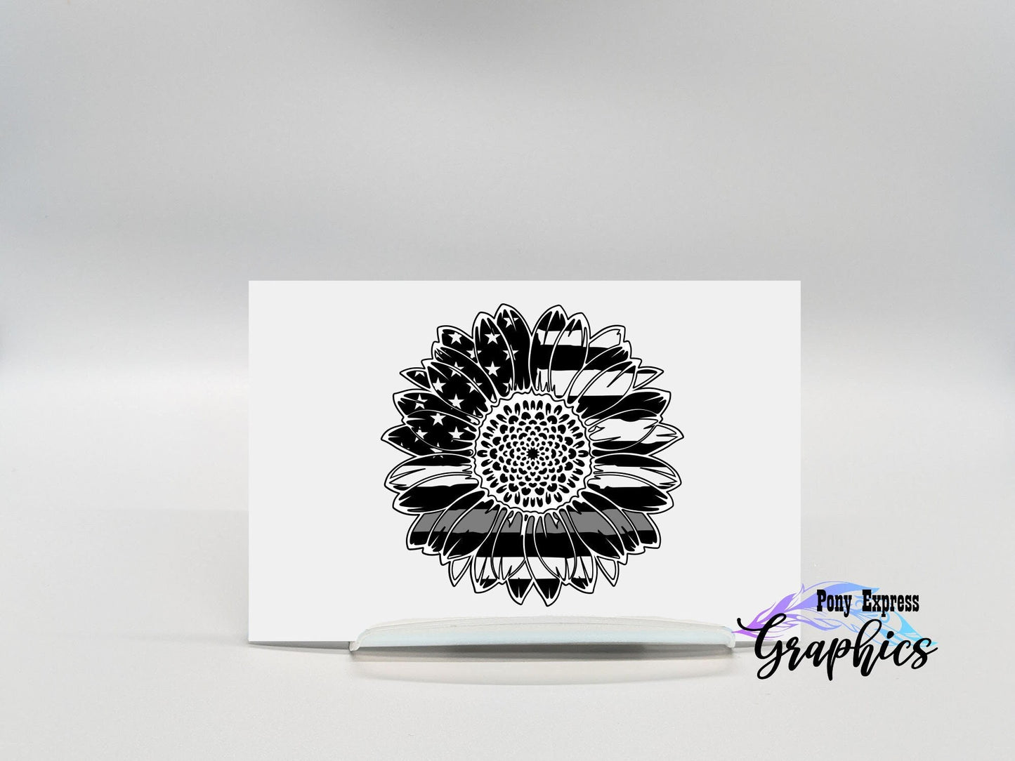 Thin Grey Line Sunflower Decal