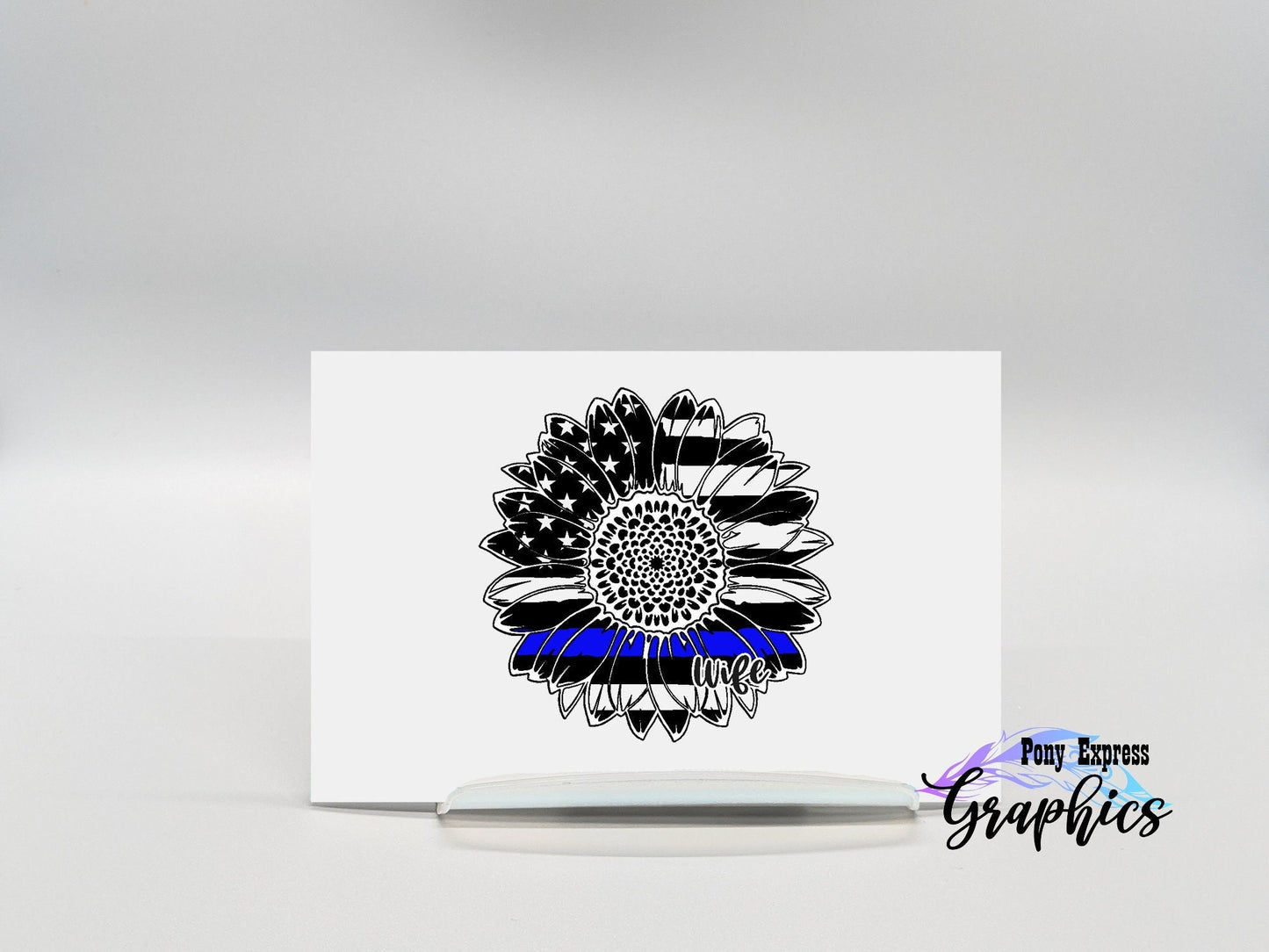 Thin Blue Line Sunflower Decal