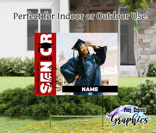 2026 Custom Graduation Photo Yard Sign: Nation Ford High School