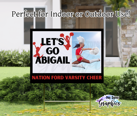 Custom Photo Yard Sign: Cheerleading - Nation Ford High School