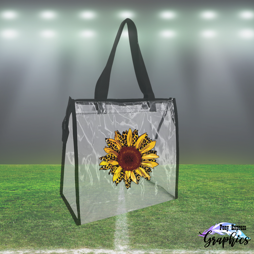 Sunflower Zippered Clear Bag