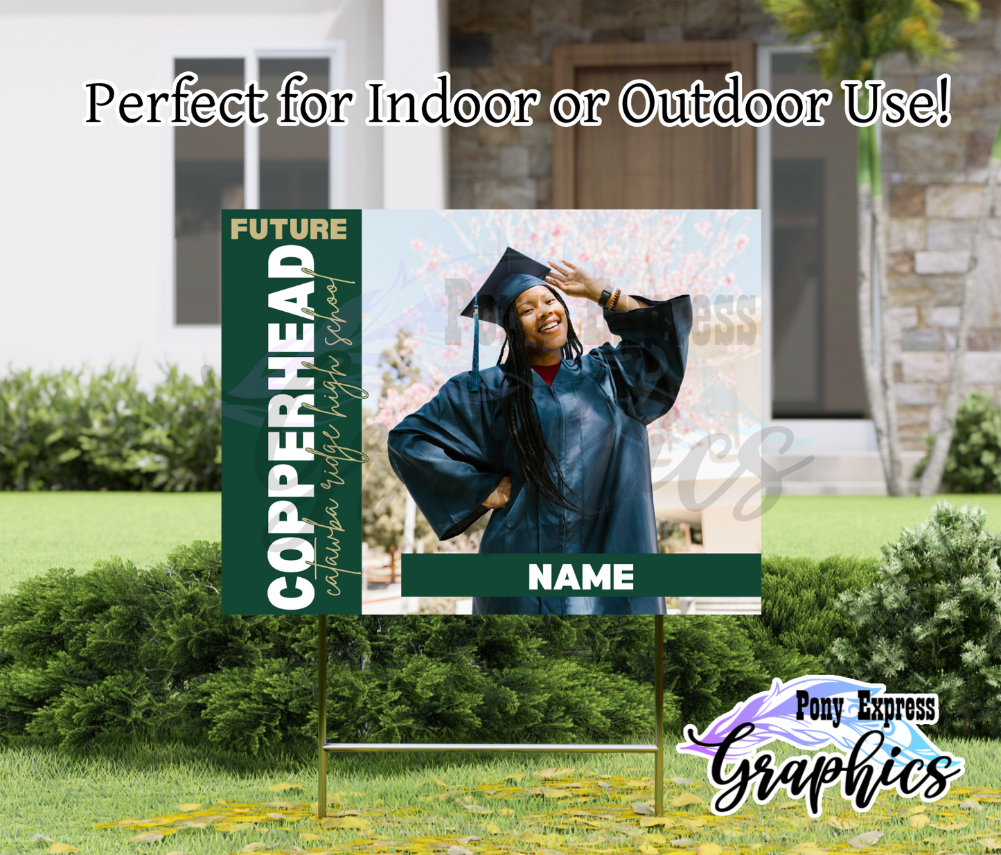 2026 Custom Graduation Photo Yard Sign: Future High Schooler With Mascot