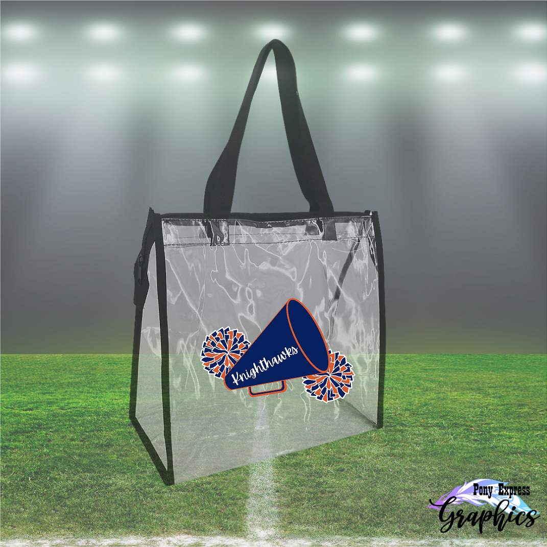 PKMS Cheerleading Fundraiser Clear Bag - Knighthawks