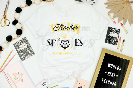 SFES Tiger Teacher Shirt - White