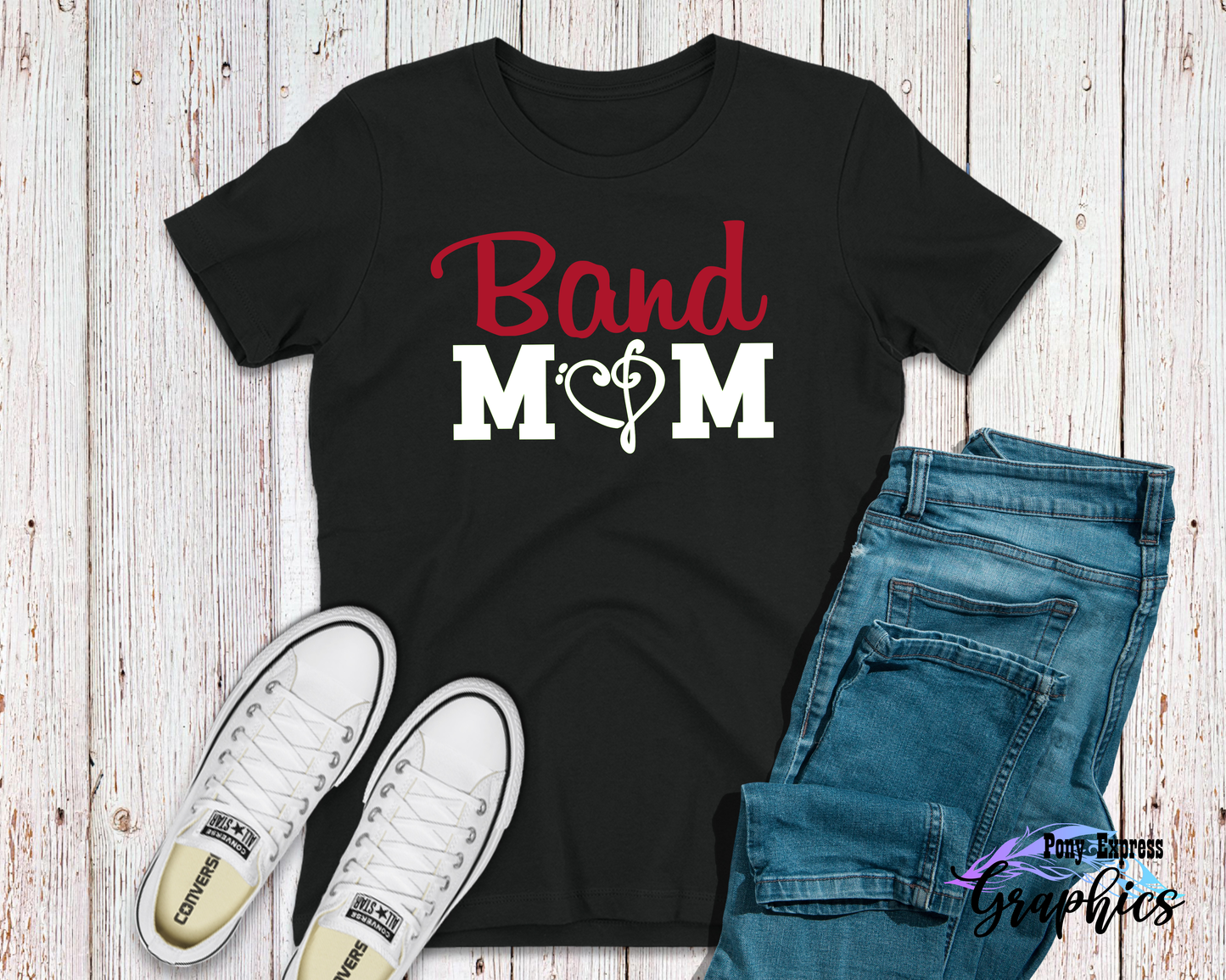 Customizable School Spirit Band Mom Graphic Tee