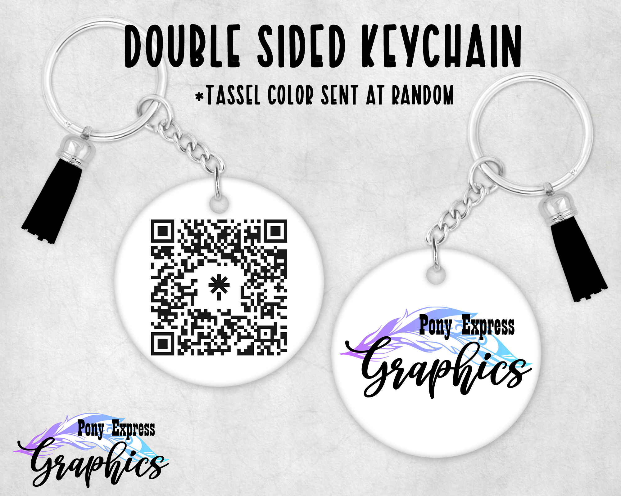 QR code keychain for small businesses – Pony Express Graphics