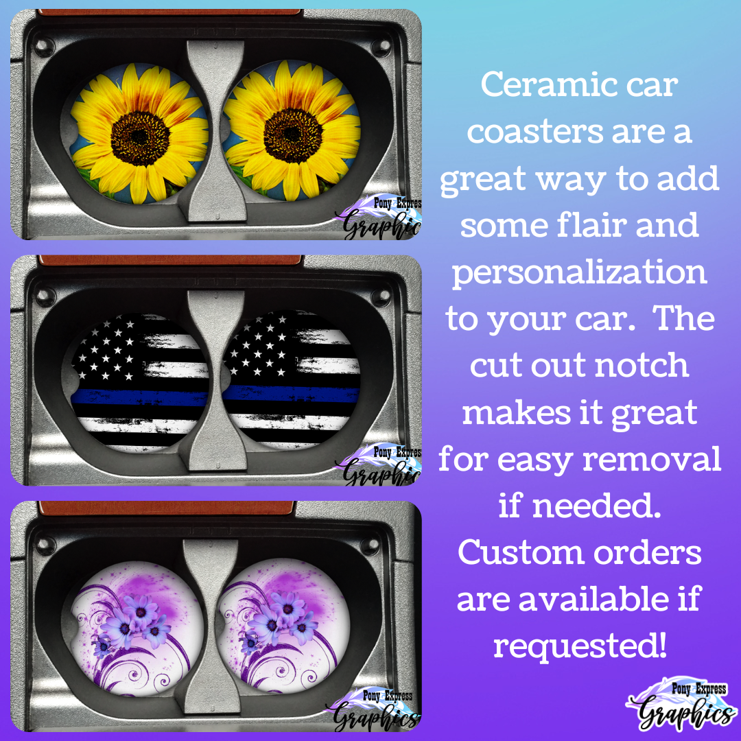 Galaxy Ceramic Car Coasters