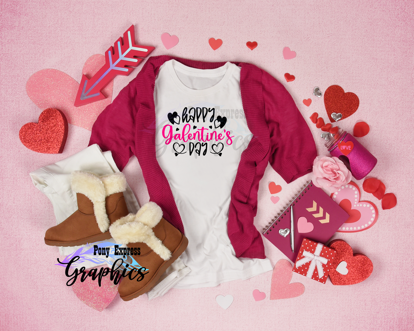 Happy Galentine's Day - t-shirt with Glitter option  Colorful shirts,  Branded shirts, Happy galentines day
