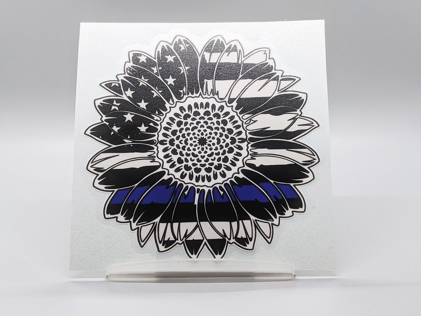 Blue Line Sunflower Vinyl Decal
