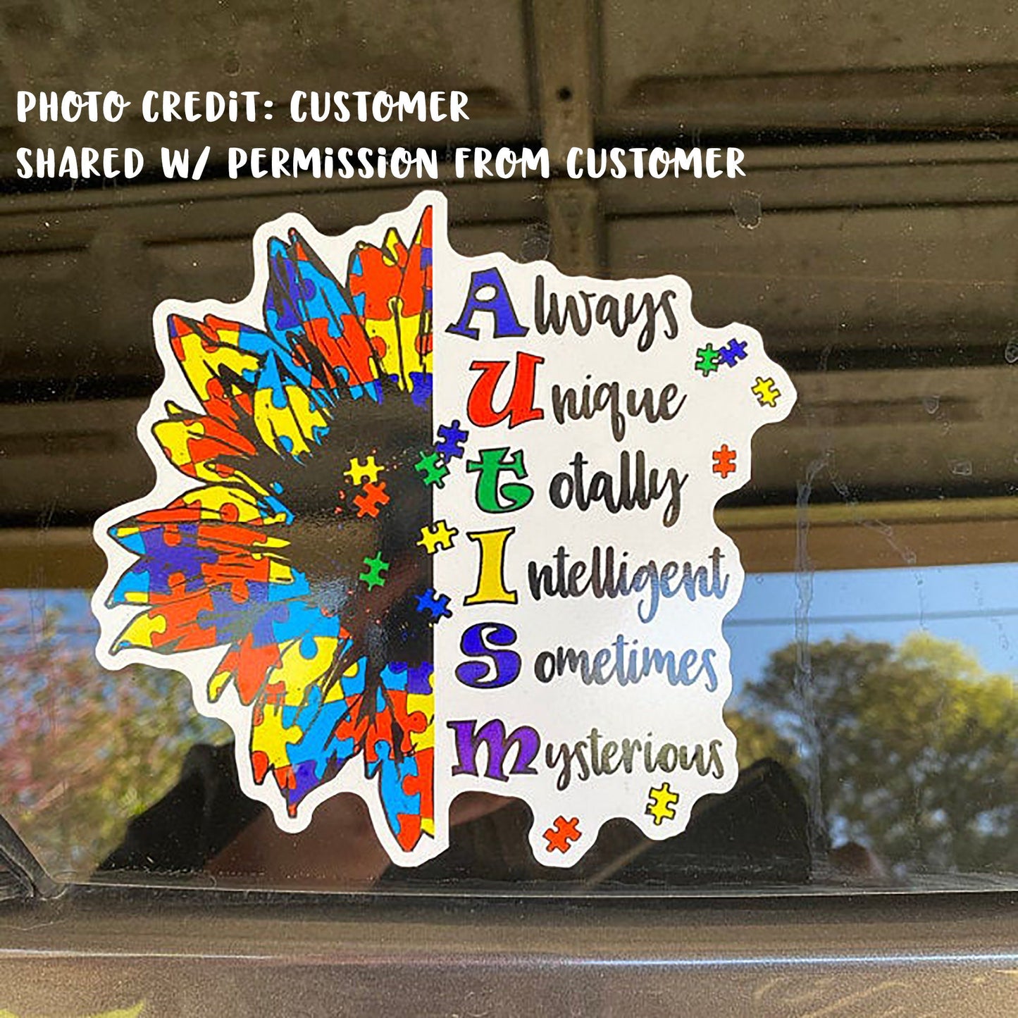 Autism Sunflower Decal