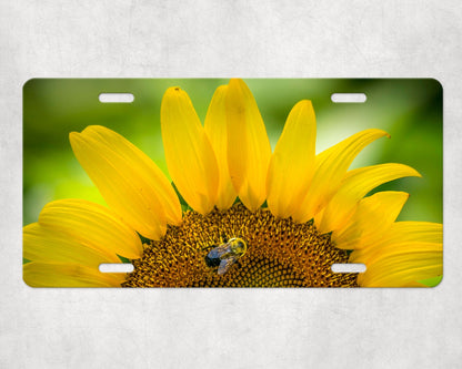 Personalized sunflower front vanity plate