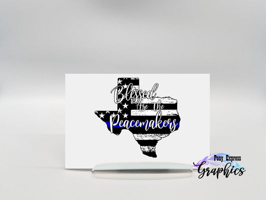 Blessed Are The Peacemakers Texas Pride Vinyl Decal