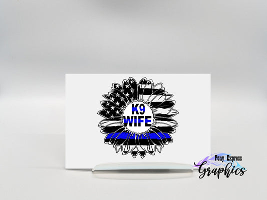K9 Wife Sunflower Decal
