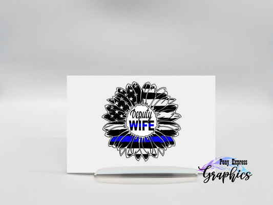 Blue Line Deputy Wife Decal