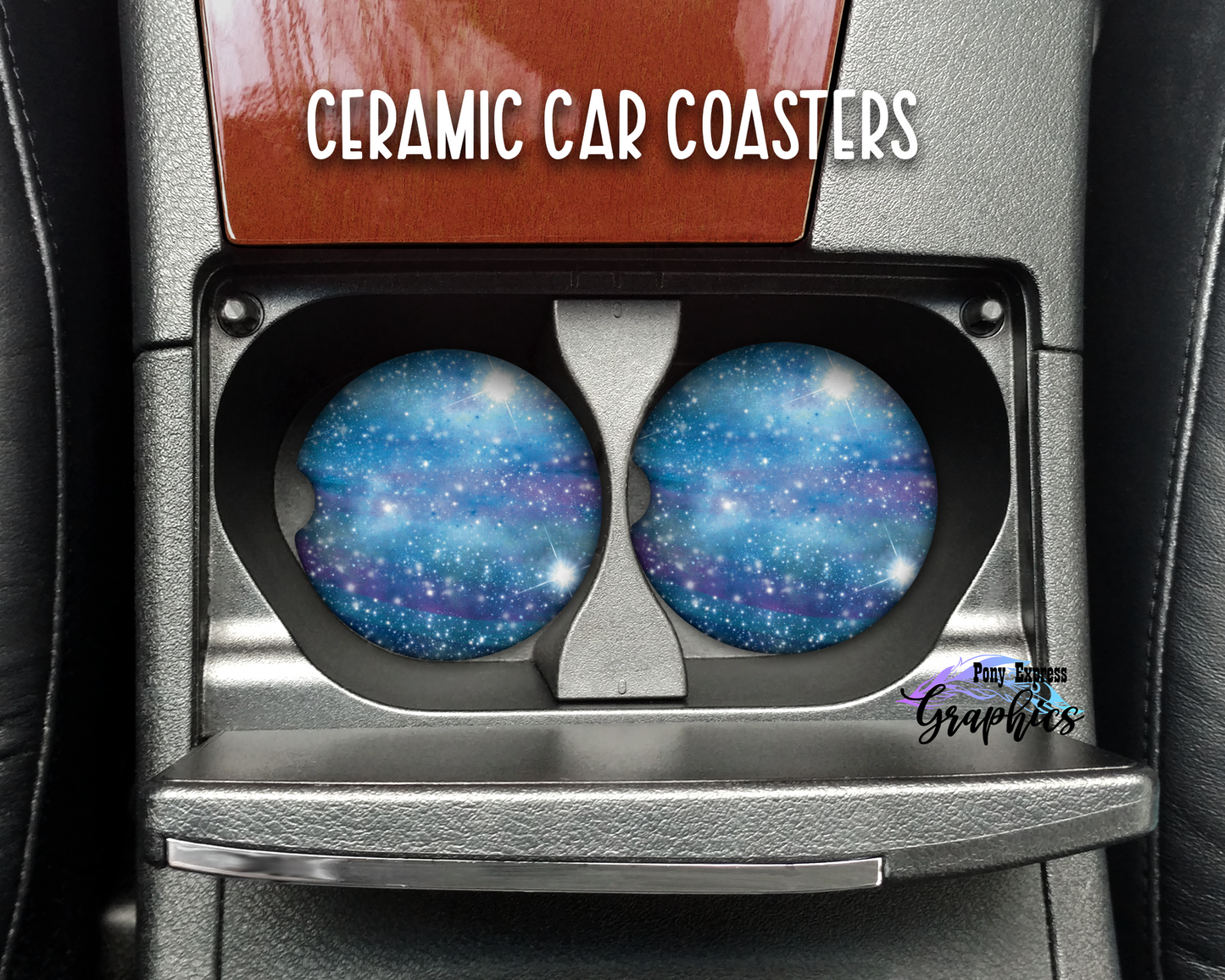 Galaxy Ceramic Car Coasters